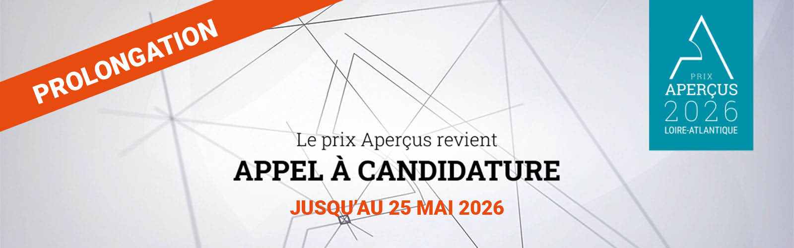 Prix Aperçus 2026 : prolongation de l'appel à candidatures jusqu'au lundi 25 mai 2026